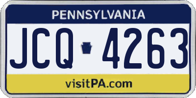 PA license plate JCQ4263
