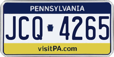 PA license plate JCQ4265