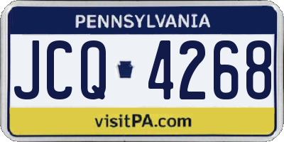 PA license plate JCQ4268