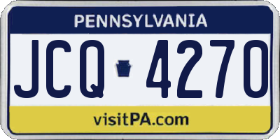 PA license plate JCQ4270