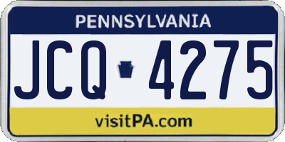 PA license plate JCQ4275
