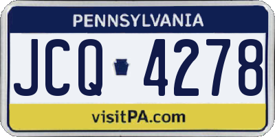 PA license plate JCQ4278
