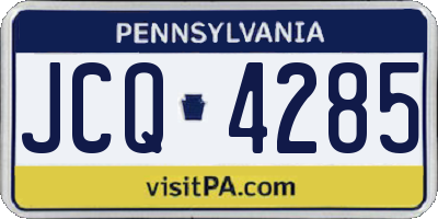 PA license plate JCQ4285