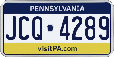 PA license plate JCQ4289