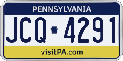 PA license plate JCQ4291