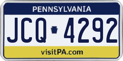 PA license plate JCQ4292