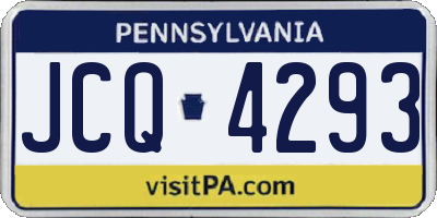 PA license plate JCQ4293