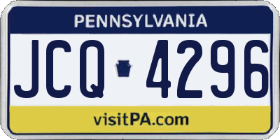 PA license plate JCQ4296
