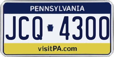 PA license plate JCQ4300