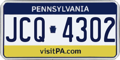 PA license plate JCQ4302