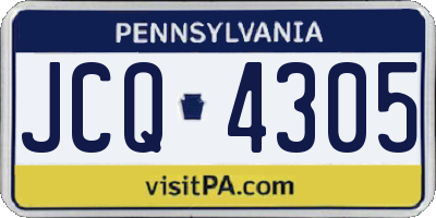 PA license plate JCQ4305