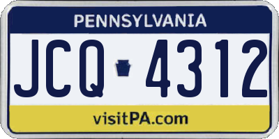 PA license plate JCQ4312