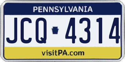 PA license plate JCQ4314
