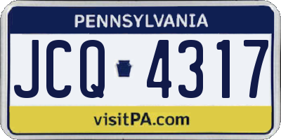 PA license plate JCQ4317