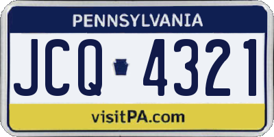 PA license plate JCQ4321