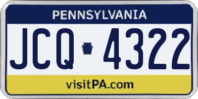 PA license plate JCQ4322