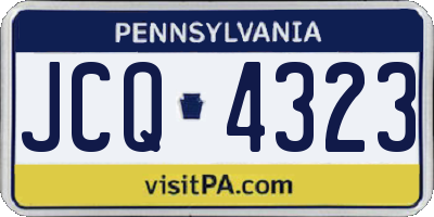 PA license plate JCQ4323