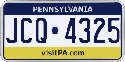 PA license plate JCQ4325
