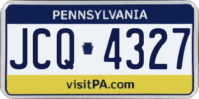 PA license plate JCQ4327