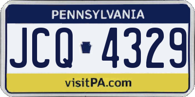 PA license plate JCQ4329