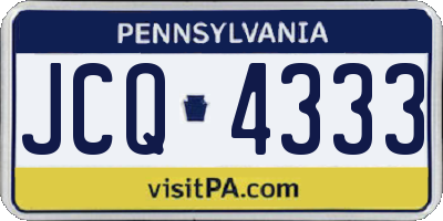 PA license plate JCQ4333