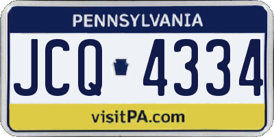 PA license plate JCQ4334