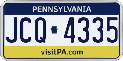 PA license plate JCQ4335