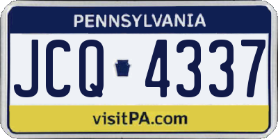 PA license plate JCQ4337