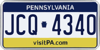 PA license plate JCQ4340