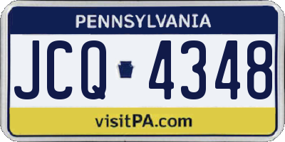 PA license plate JCQ4348