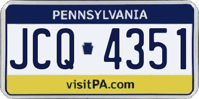 PA license plate JCQ4351