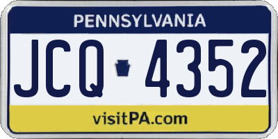 PA license plate JCQ4352