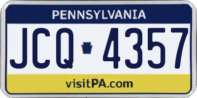 PA license plate JCQ4357