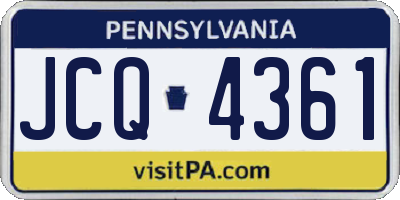 PA license plate JCQ4361