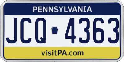 PA license plate JCQ4363