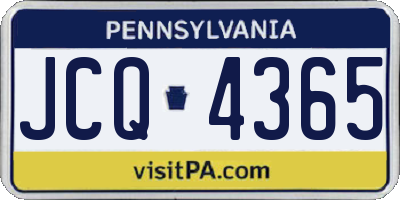 PA license plate JCQ4365