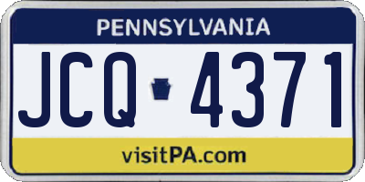 PA license plate JCQ4371