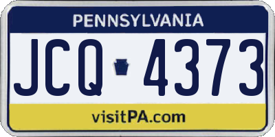 PA license plate JCQ4373