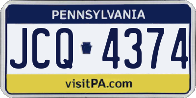 PA license plate JCQ4374