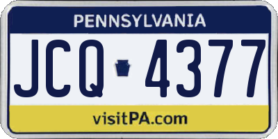 PA license plate JCQ4377