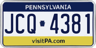 PA license plate JCQ4381