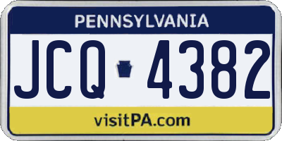 PA license plate JCQ4382