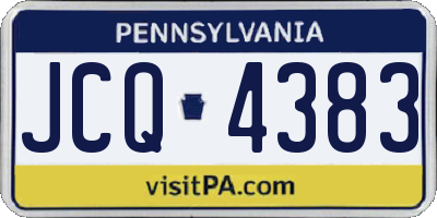 PA license plate JCQ4383