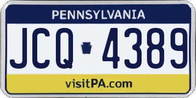 PA license plate JCQ4389