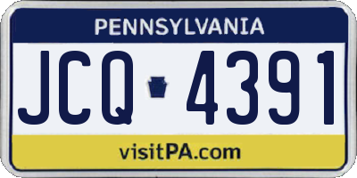 PA license plate JCQ4391