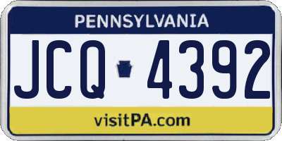 PA license plate JCQ4392