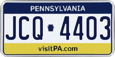 PA license plate JCQ4403