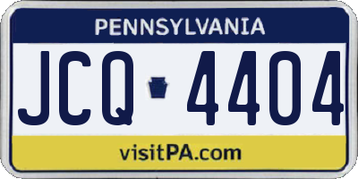 PA license plate JCQ4404