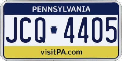 PA license plate JCQ4405