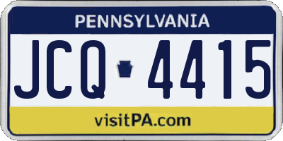 PA license plate JCQ4415